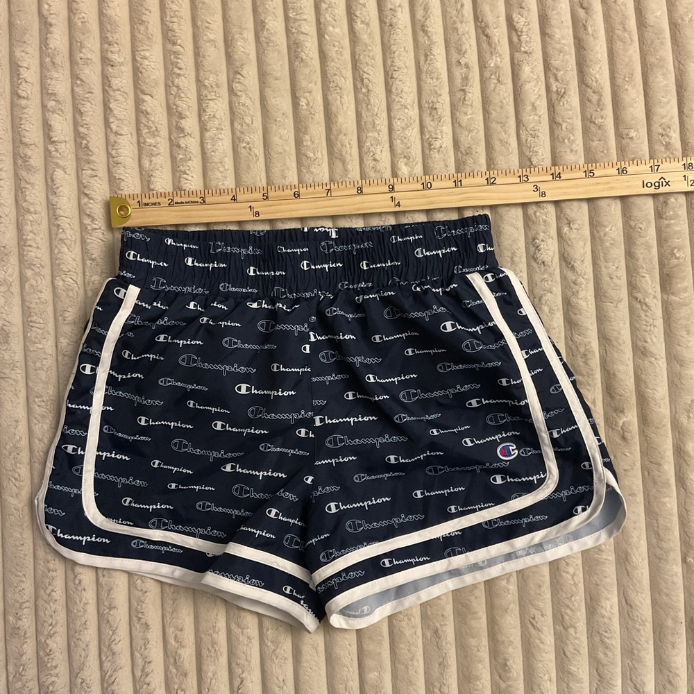Champion Girls  Logo Print Athletic Shorts Blue Girls Youth M